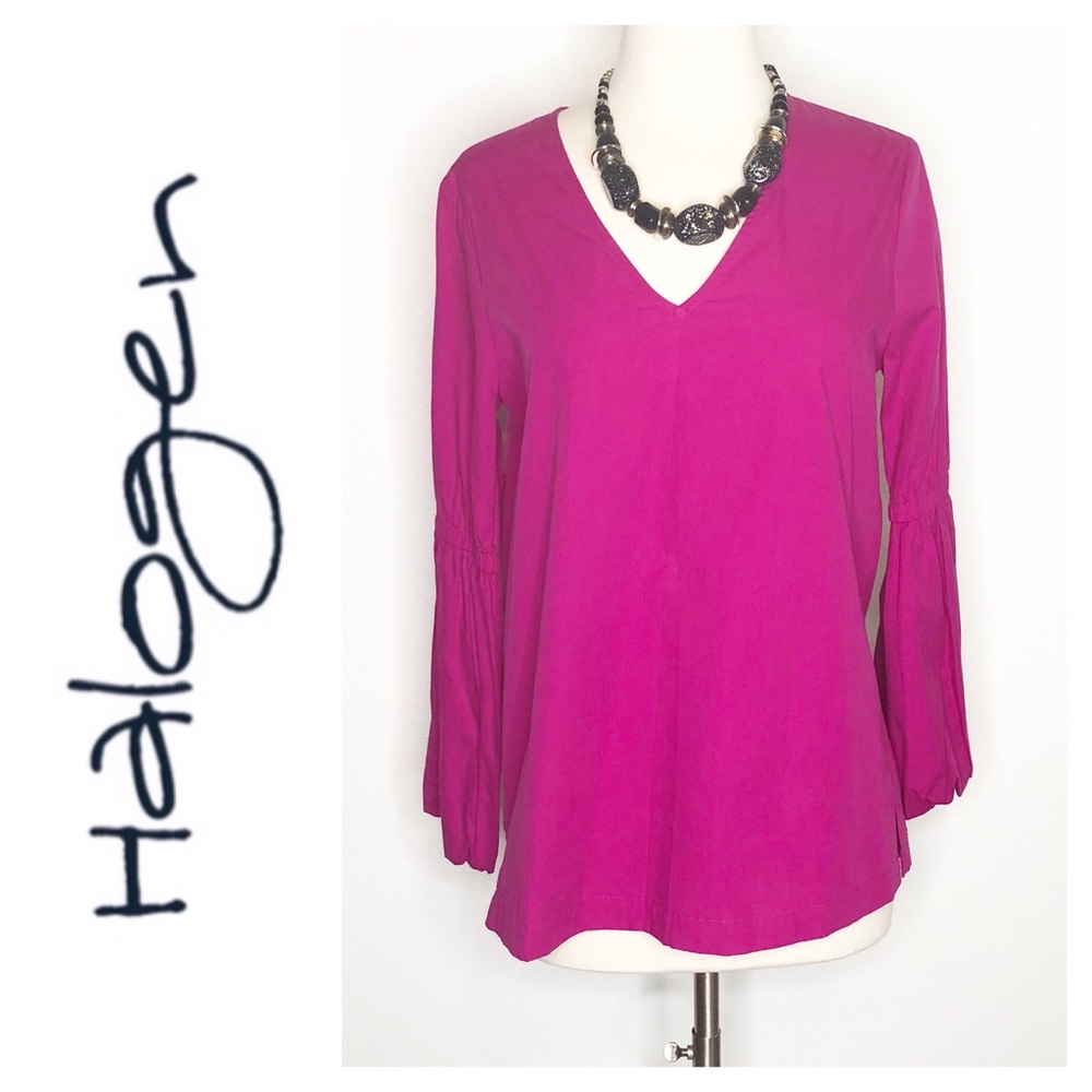 Halogen | V-Neck Long Sleeve Blouse